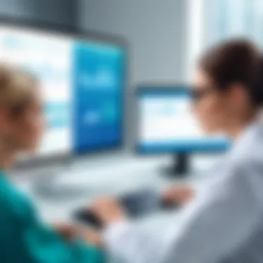 Healthcare professionals collaborating through software