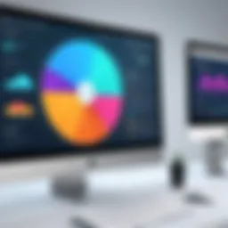 Dynamic interface of eLearning software showcasing features