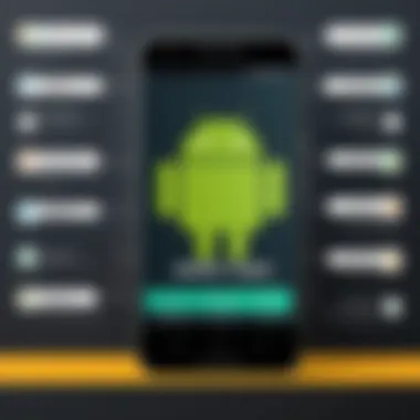 Comparison chart illustrating different features of Android app development tools