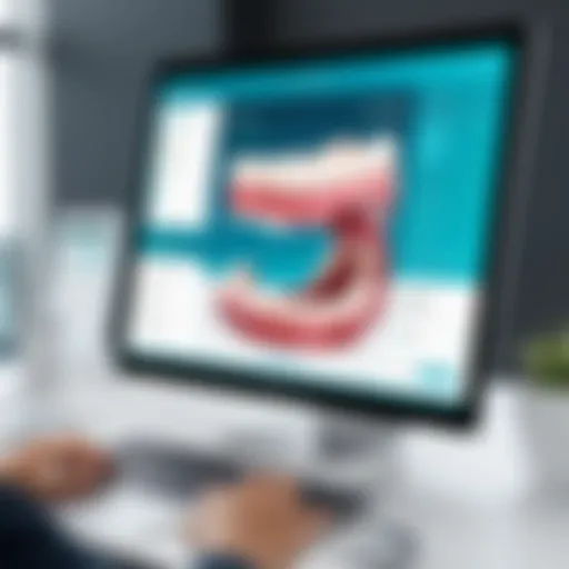 User interface of Demandforce Dental software showcasing features
