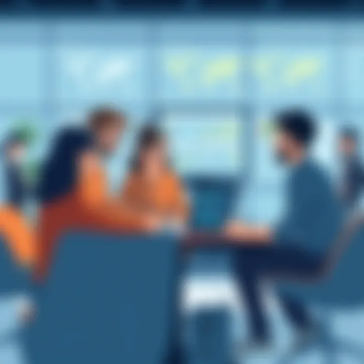 Collaboration Using Finoko's Innovative Software A diverse team collaborating using Finoko's software