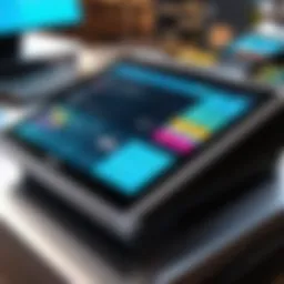 An epos cash register showcasing a modern touchscreen interface