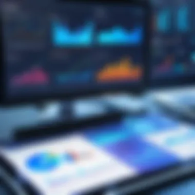 Insights into Business Analytics Visual representation of business analytics with graphs and charts