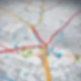 A digital map displaying optimized routes with various waypoints highlighted