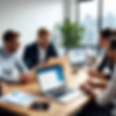 Seamless Team Collaboration A team collaborating seamlessly through HR software