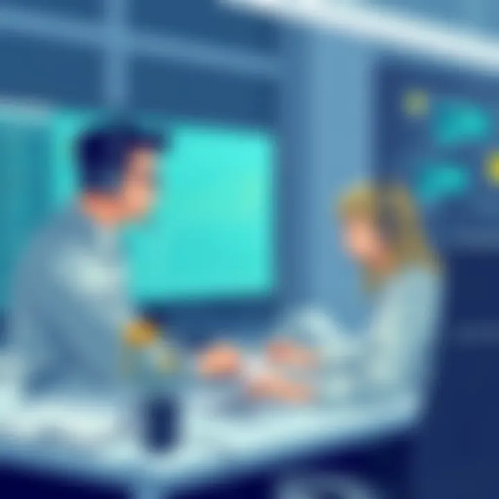 Customer Support Team in Action Customer support team assisting clients