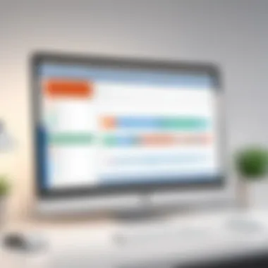 Microsoft Office Timeline Interface User interface showcasing the features of Microsoft Office Timeline software.