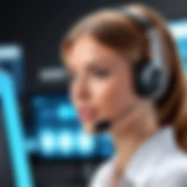 Customer Support Interaction Visual representation of customer support interaction in a digital environment