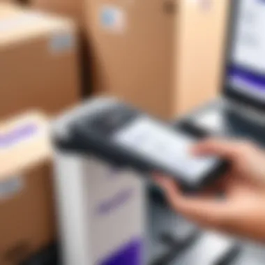 RFID Reader in Action RFID reader scanning packages at a FedEx facility