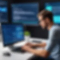 A user engaging with talk-to-type software on a computer