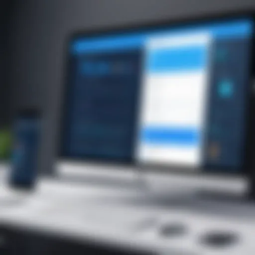 Visual representation of application builder software interface