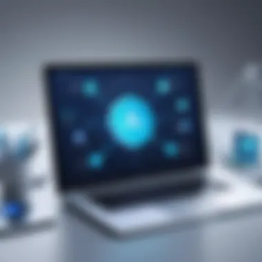 Collaboration Tools in Upchain Software Visual representation of collaboration tools within Upchain software