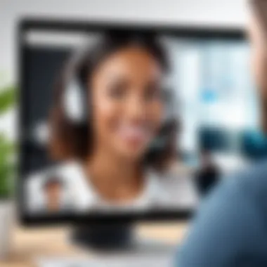 Screenshot of a customer support interaction via video chat.